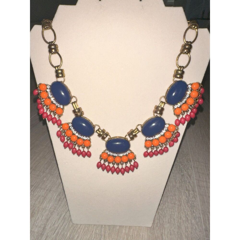 Vintage Large Beaded Statement Piece Necklace